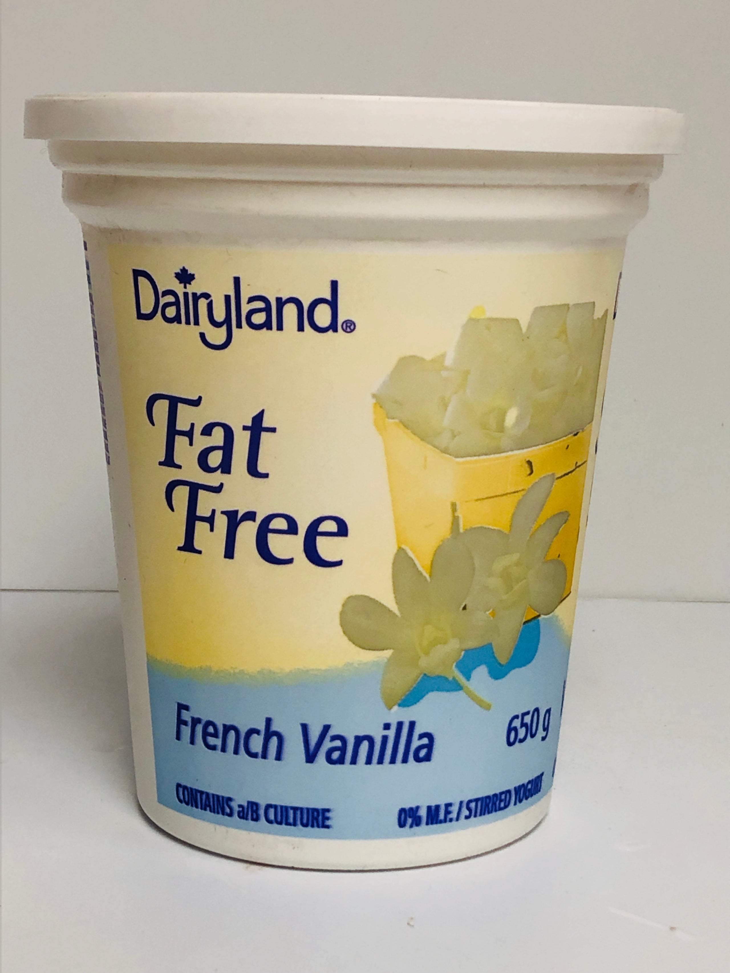 fat free vanilla yogurt nutrition